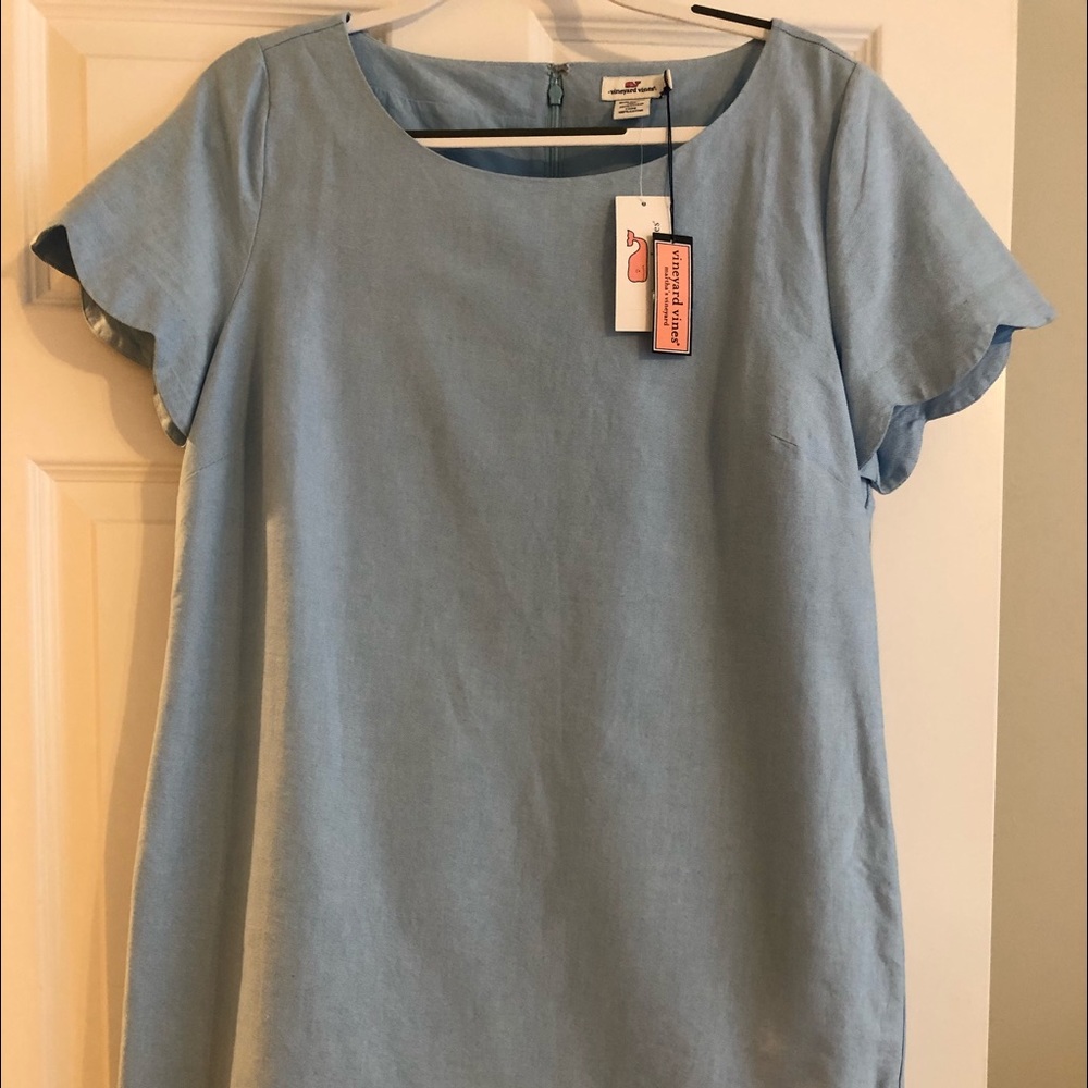 Vineyard Vines Oxford Scallop Dress